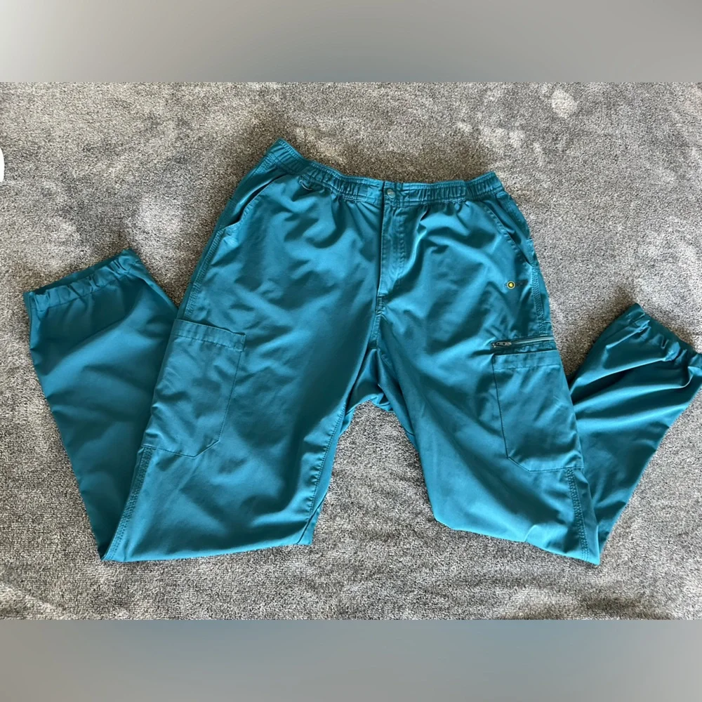 Carhartt Force® Men’s Caribbean Blue Stretch Scrub Bottoms, Medium, C155106 - Picture 1 of 13